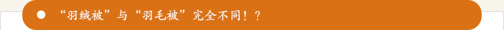 “羽绒被”与“羽毛被”完全不同？！